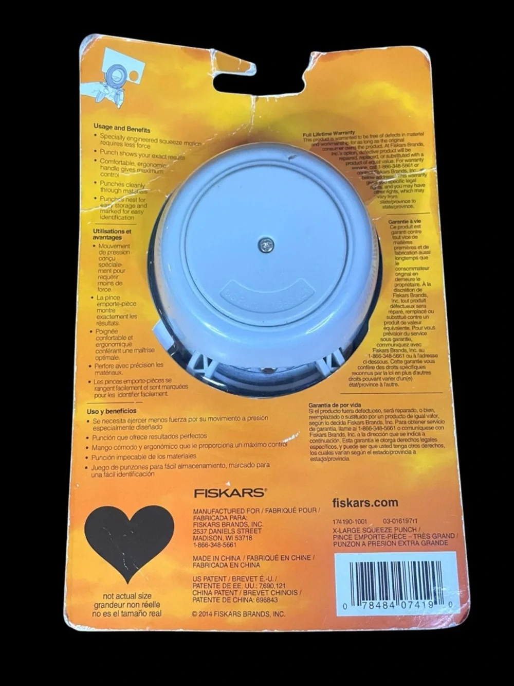 FISKARS X-LG That’s Amore Easy Squeeze Heart Punch Ergonomic Precise NEW NIP